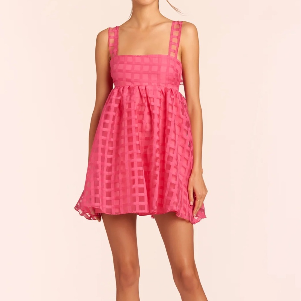 Women’s Amanda Uprichard Russo Dress in Gingham Hot Pink Size S